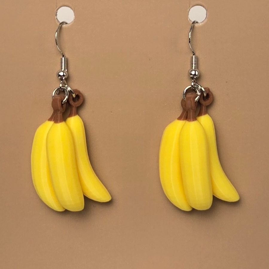 Boucle d'oreille en forme de Banane avec crochets hypoallergéniques sans nickel